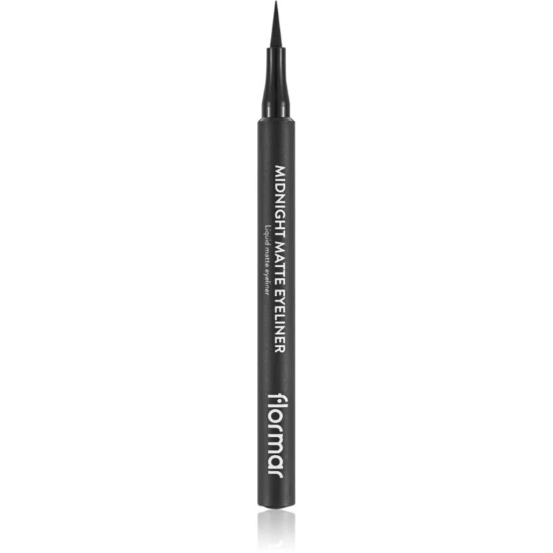 flormar Midnight Matte Eyeliner črtalo za oči v obliki flomastra z mat učinkom odtenek 01 Black 12 ml