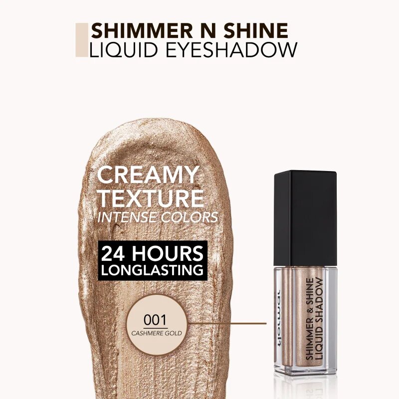 flormar Shimmer & Shine Liquid Shadow bleščeča tekoča senčila za oči odtenek 01 Cashmere Gold 4.5 ml