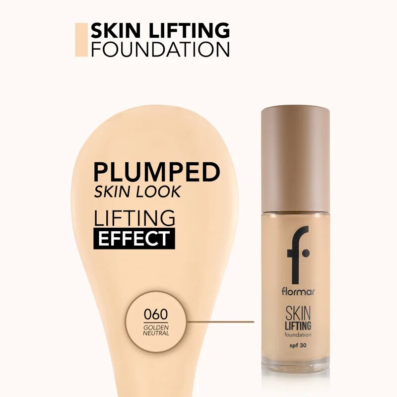 flormar Skin Lifting Foundation vlažilni tekoči puder SPF 30 odtenek 060 Golden Neutral 30 ml