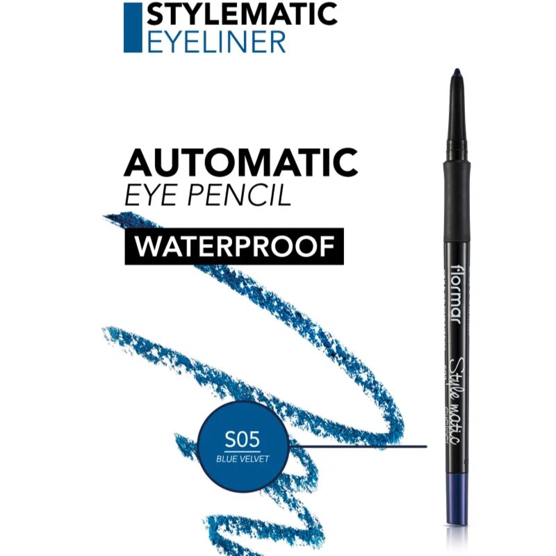 flormar Style Matic Eyeliner vodoodporni svinčnik za oči odtenek S05 Blue Velvet 0.35 g