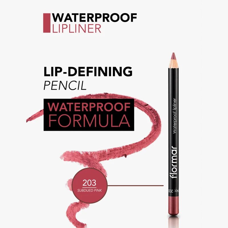flormar Waterproof Lipliner vodoodporni svinčnik za ustnice odtenek 203 Subdued Pink 114 g
