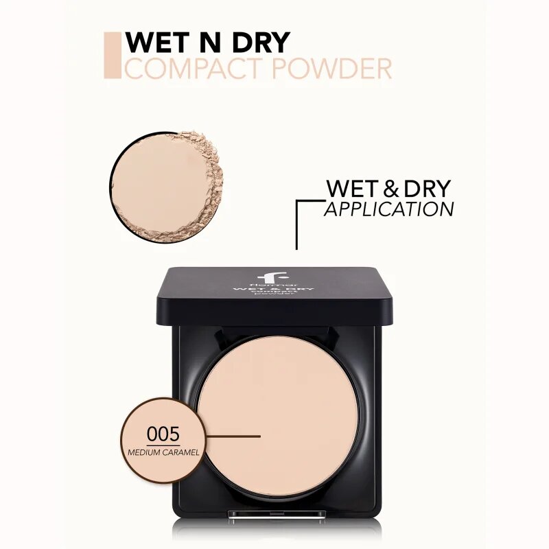 flormar Wet & Dry Compact Powder kompaktni puder za poenotenje kože odtenek 005 Medium Caramel 10 g