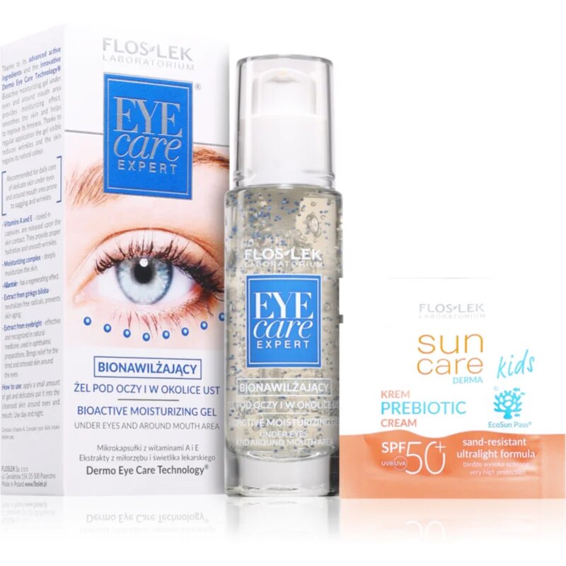 FlosLek Laboratorium Eye Care bioaktivni vlažilni gel za predel okoli oči in ustnic 30 ml