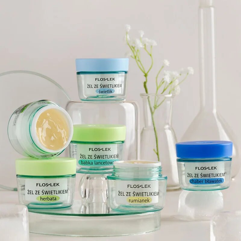 FlosLek Laboratorium Eye Care gel za predel okoli oči s smetilko 10 g