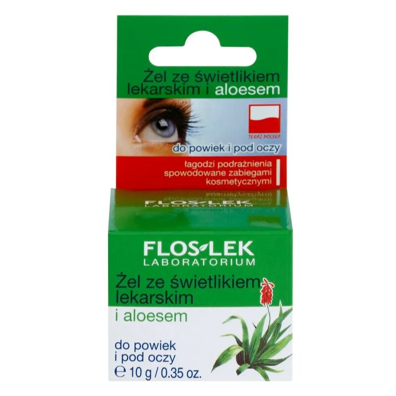 FlosLek Laboratorium Eye Care gel za predel okoli oči s smetilko in aloe vero 10 g