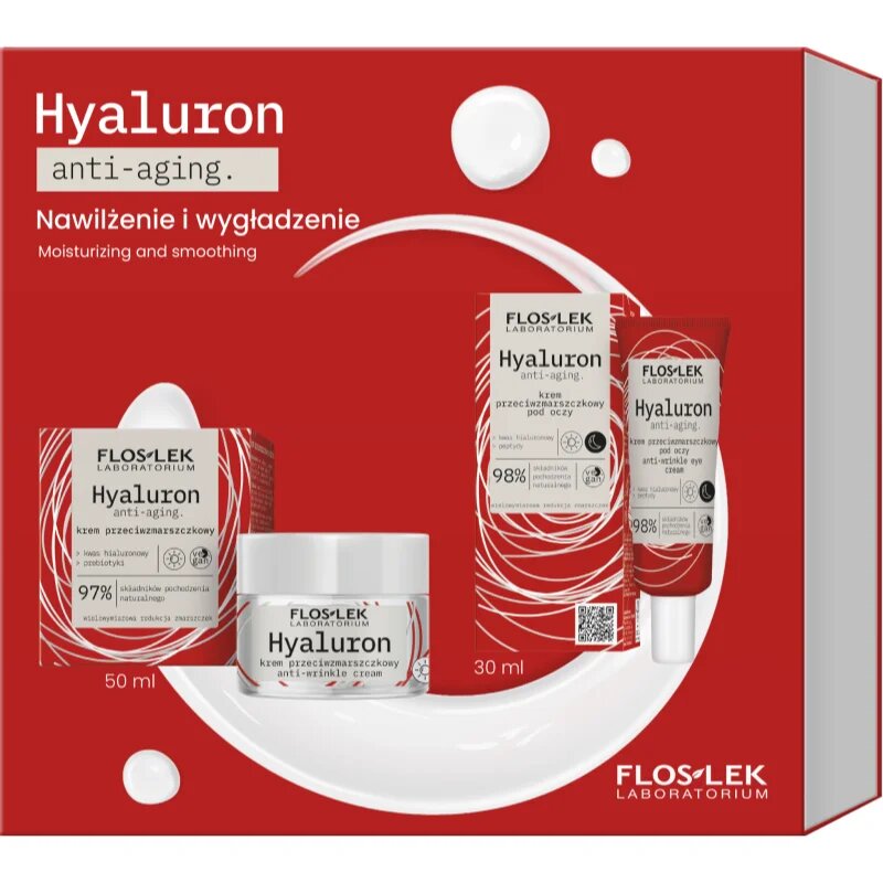 FlosLek Laboratorium Hyaluron darilni set za glajenje poteze obraza