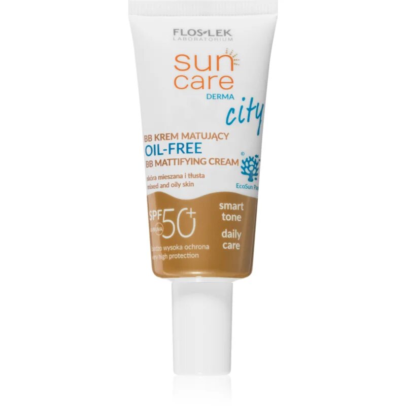 FlosLek Laboratorium Sun Care Derma City BB matirajoča BB krema brez olja SPF 50+ 30 ml