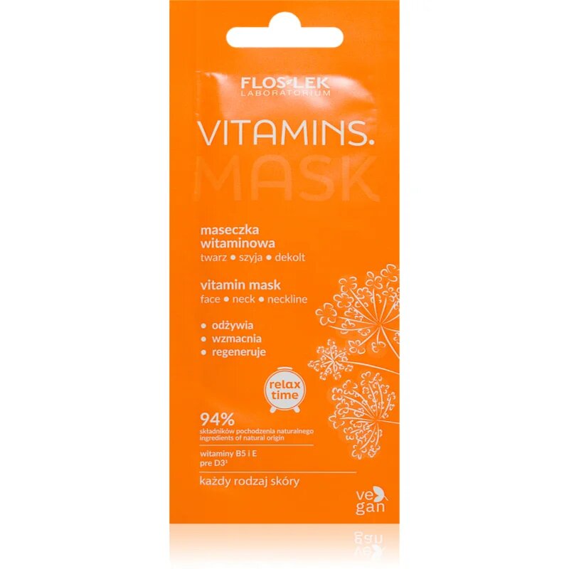 FlosLek Laboratorium Vitamins vitaminska maska za obraz 6 ml