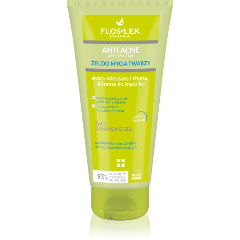 FlosLek Pharma Anti Acne čistilni gel za mastno k aknam nagnjeno kožo 200 ml