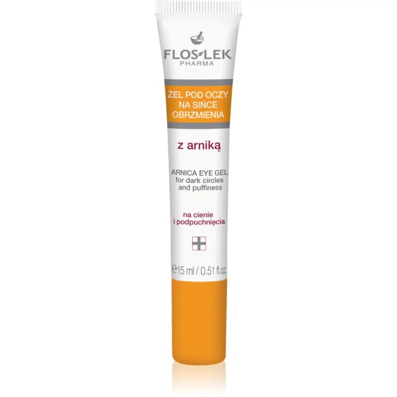 FlosLek Pharma Eye Care gel za predel okoli oči z arniko proti oteklinam in temnim kolobarjem 15 ml