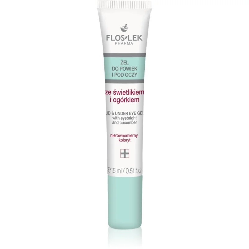 FlosLek Pharma Eye Care posvetlitveni gel za oči proti temnim kolobarjem 15 ml