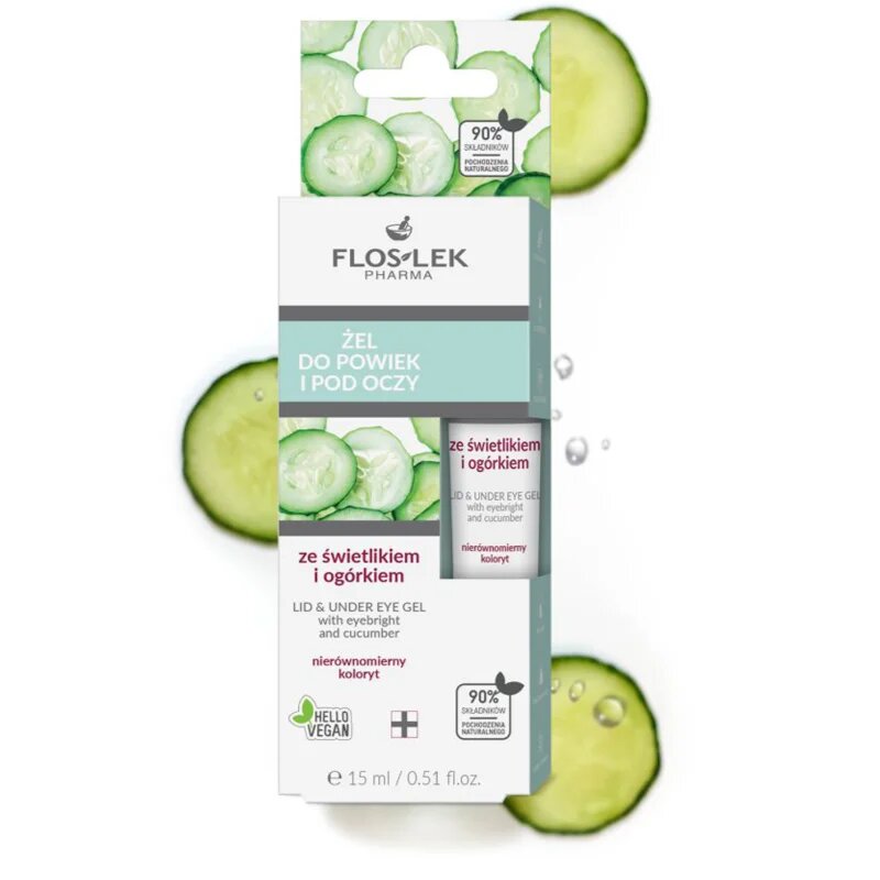 FlosLek Pharma Eye Care posvetlitveni gel za oči proti temnim kolobarjem 15 ml