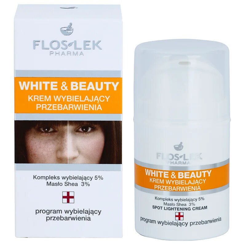 FlosLek Pharma White & Beauty krema za obraz proti pigmentnim madežem 50 ml