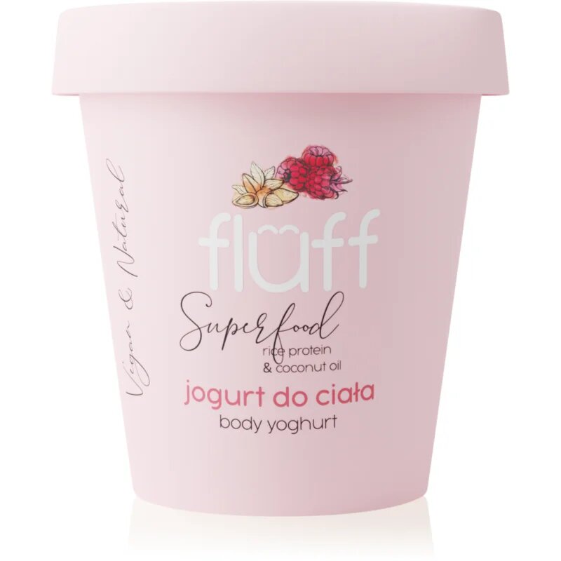 Fluff Raspberries & Almonds jogurt za telo Rice Protein & Coconut Oil 180 ml