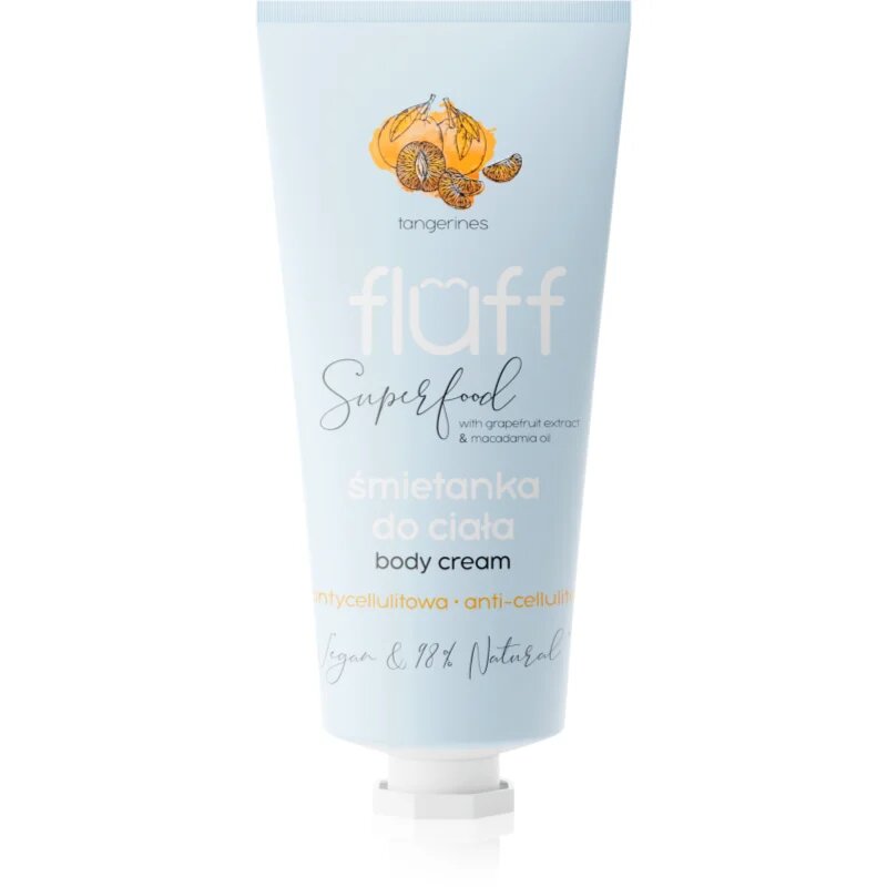 Fluff Superfood Tangerines krema za telo proti celulitu Grapefruit Extract & Macadamia Oil 150 ml