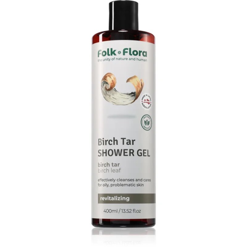 Folk & Flora Birch Tar hranilni gel za prhanje 400 ml