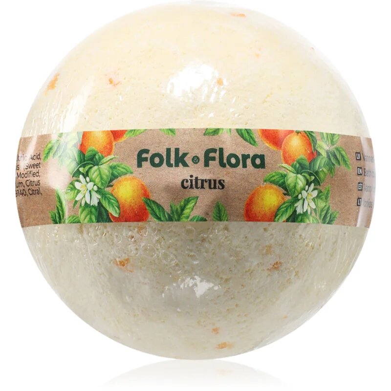 Folk & Flora Citrus kroglica za kopel z osvežujočim učinkom 130 g