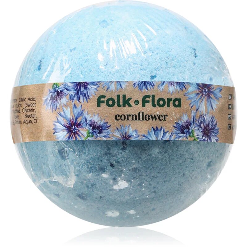 Folk & Flora Cornflower kroglica za kopel 130 g