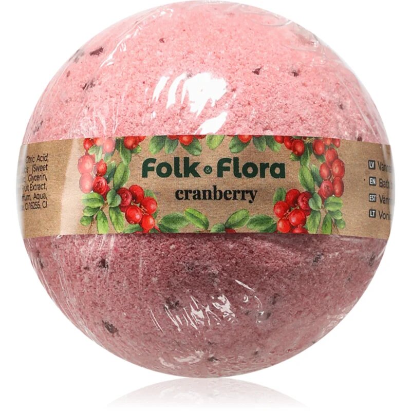 Folk & Flora Cranberry kroglica za kopel 130 g