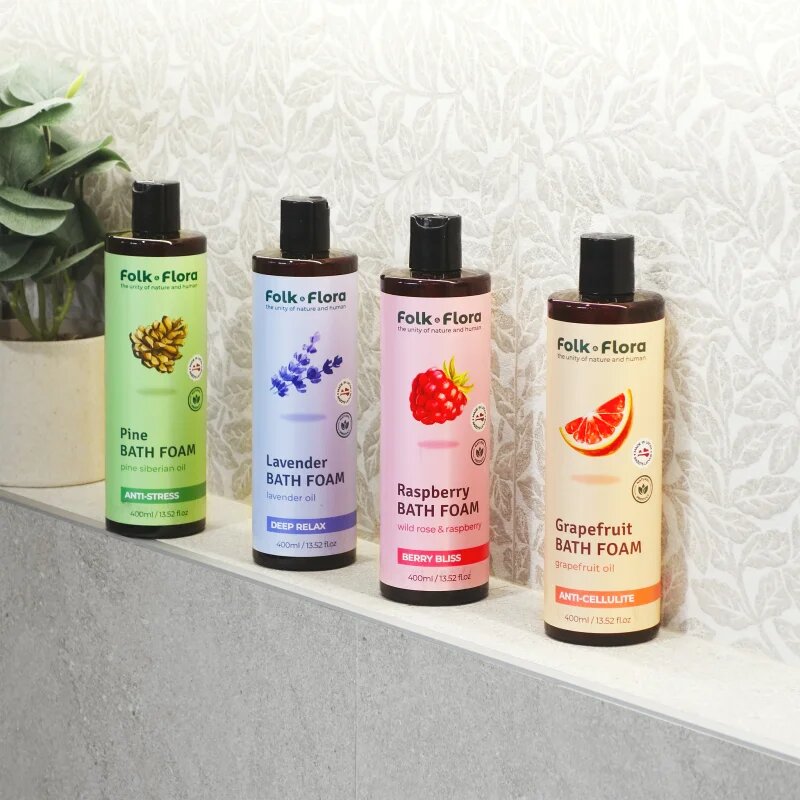 Folk & Flora Grapefruit pena za kopel 400 ml