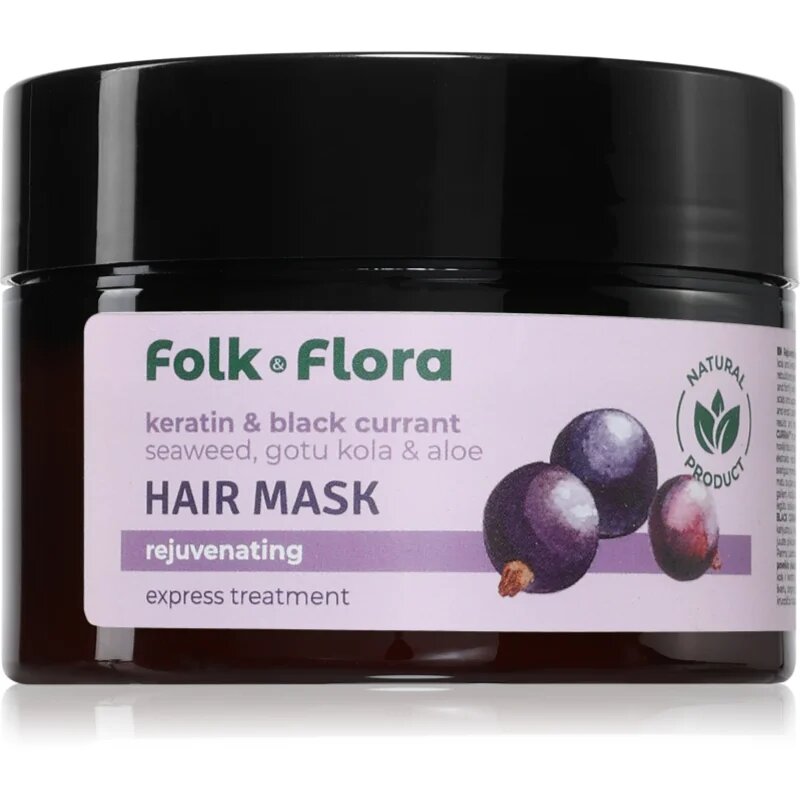 Folk & Flora Keratin & Black Currant regeneracijska maska za lase 200 ml