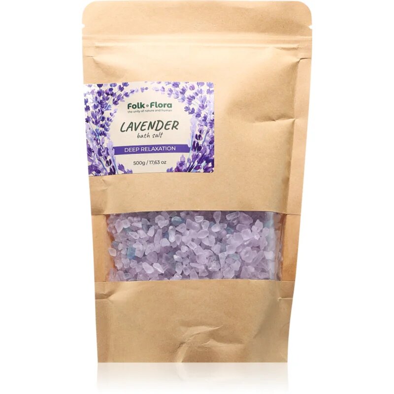 Folk & Flora Lavender sol za sproščujočo kopel 500 g