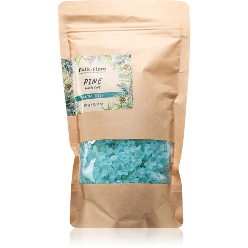 Folk & Flora Pine pomirjajoča sol za kopel 500 g