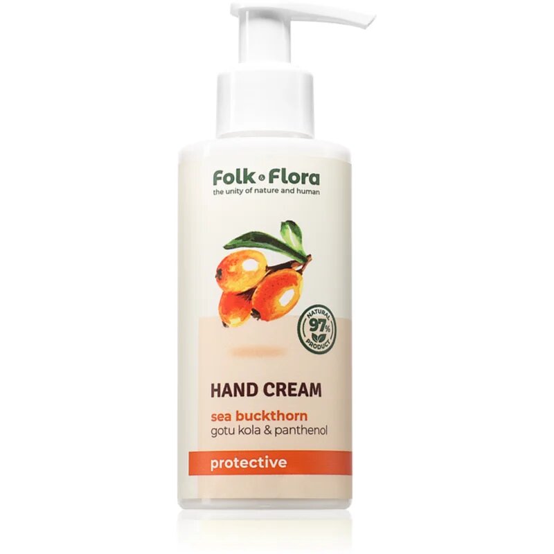 Folk & Flora Sea Buckthorn zaščitna krema za roke s hranilnim učinkom 150 ml