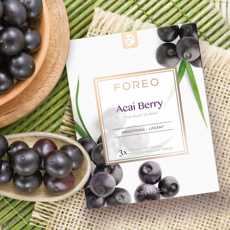 FOREO Farm to Face Sheet Mask Acai Berry antioksidacijska maska iz platna 3x20 ml