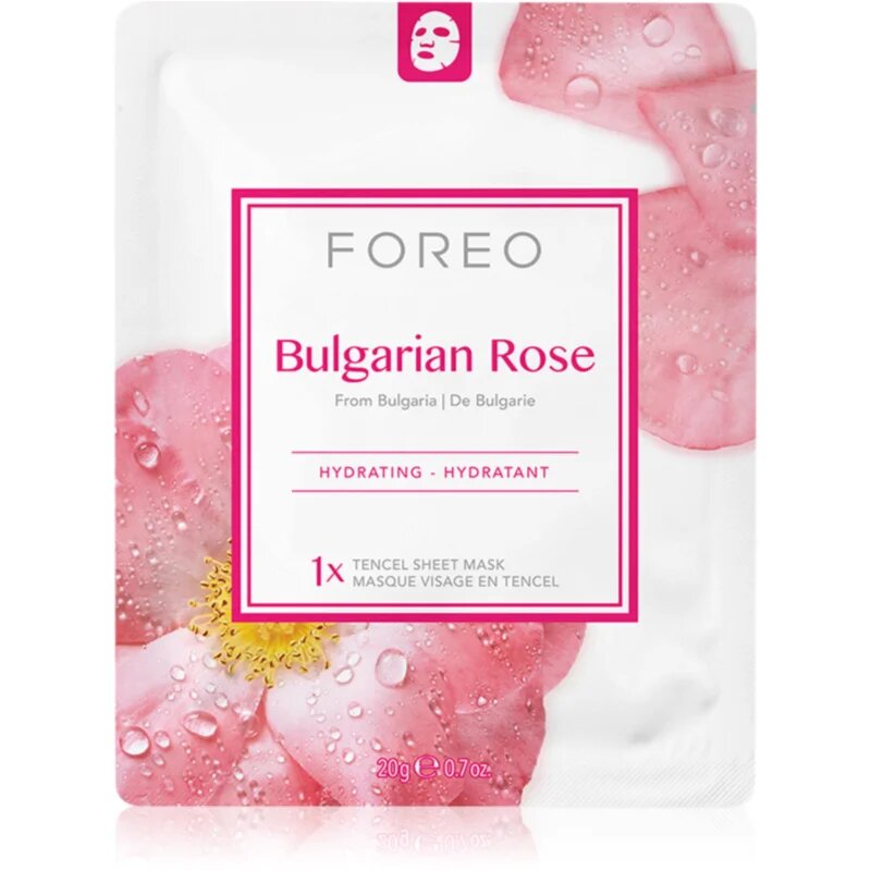 FOREO Farm to Face Sheet Mask Bulgarian Rose vlažilna tekstilna maska 3x20 ml