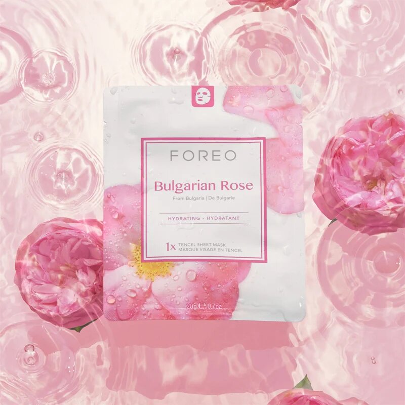 FOREO Farm to Face Sheet Mask Bulgarian Rose vlažilna tekstilna maska 3x20 ml