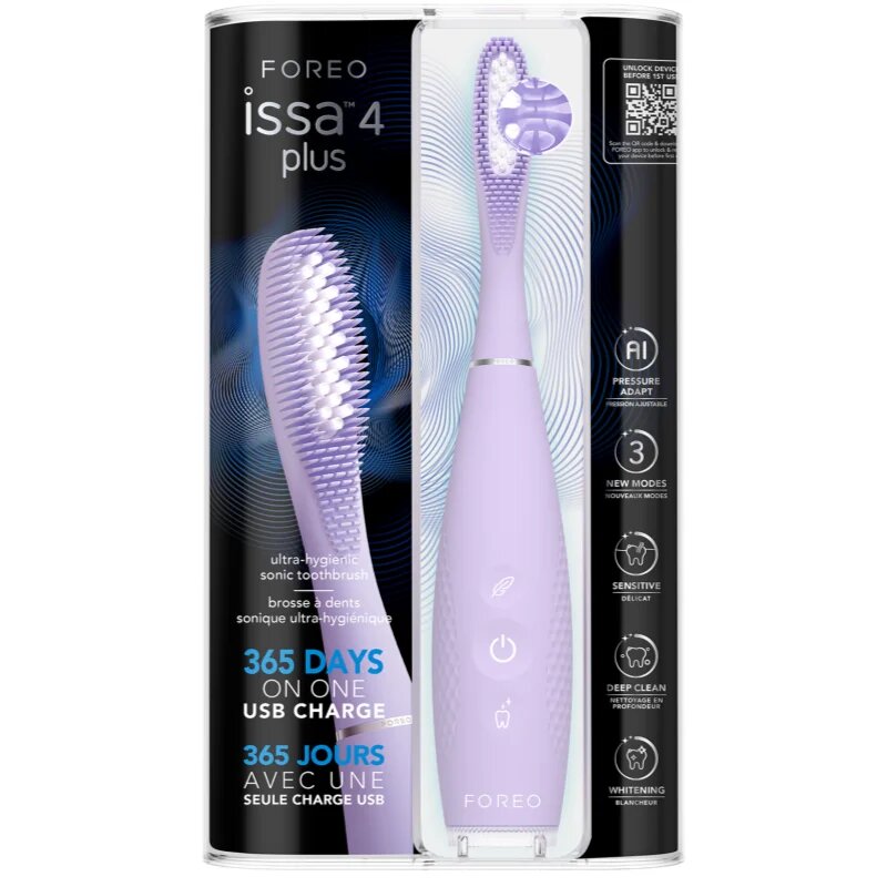 FOREO ISSA™ 4 Plus električna zobna ščetka Lavender 1 kos