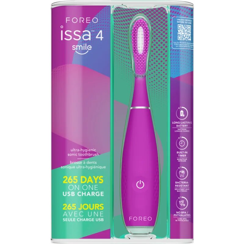 FOREO ISSA™ 4 Smile električna zobna ščetka od 5 let Enchanted Violet 1 kos