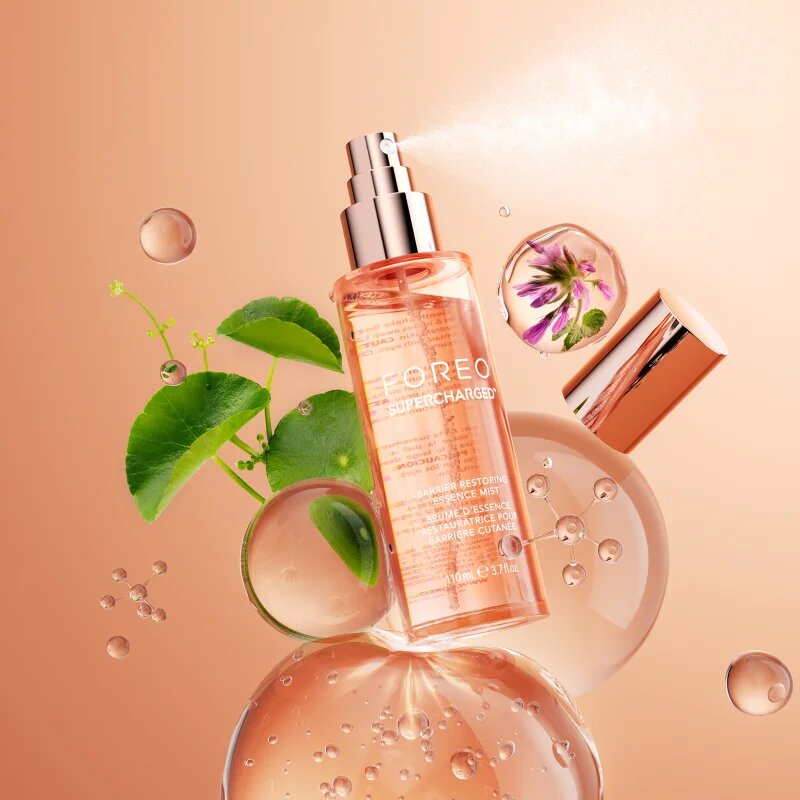 FOREO SUPERCHARGED Barrier Restoring Essence Mist esencialna meglica za obraz za obnovo kožne pregrade za obnovo kožne pregrade 110 ml