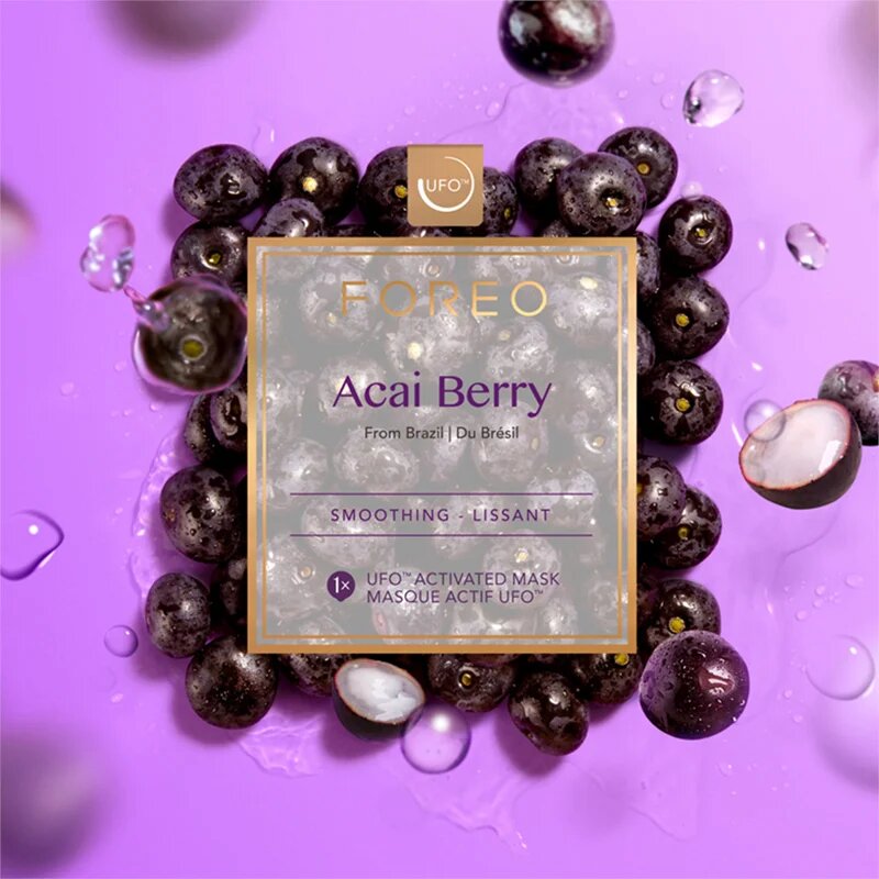 FOREO UFO™ Acai Berry gladilna maska 6 x 6 g