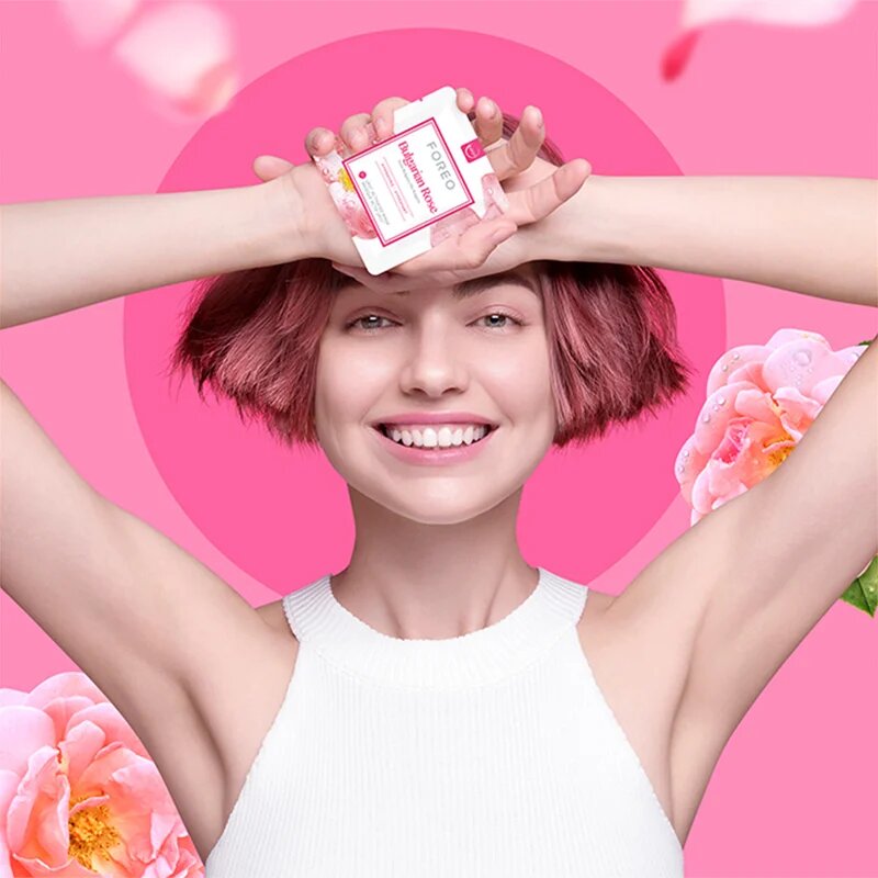 FOREO UFO™ Bulgarian Rose vlažilna maska 6 x 6 g