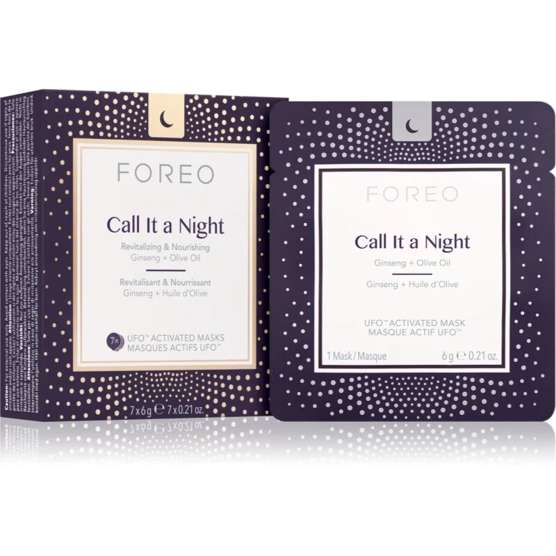 FOREO UFO™ Call It a Night nočna revitalizacijska maska za obnovo kože s hranilnim učinkom 7x6 g