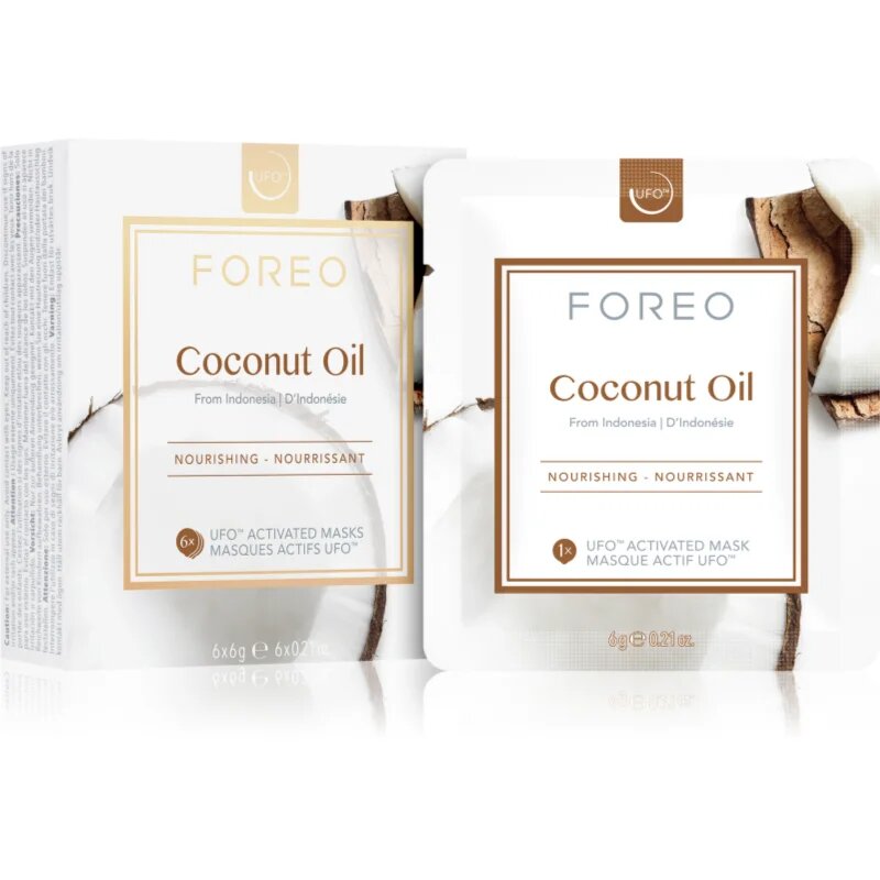 FOREO UFO™ Coconut Oil globinsko hranilna maska 6x6 g