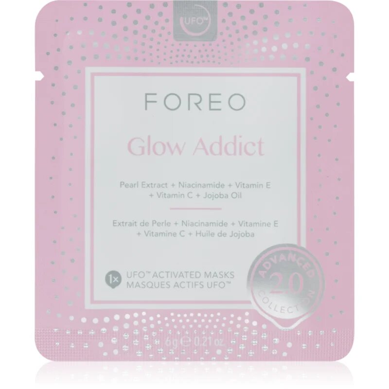FOREO UFO™ Glow Addict posvetlitvena maska za obraz 6 kos