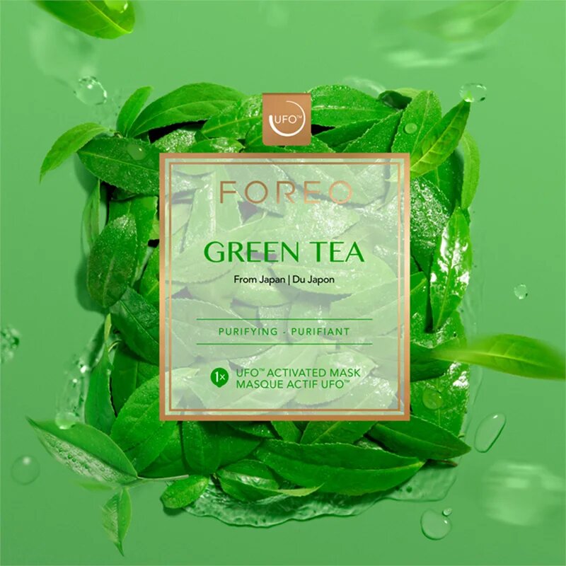 FOREO UFO™ Green Tea osvežilna in pomirjajoča maska 6 x 6 g
