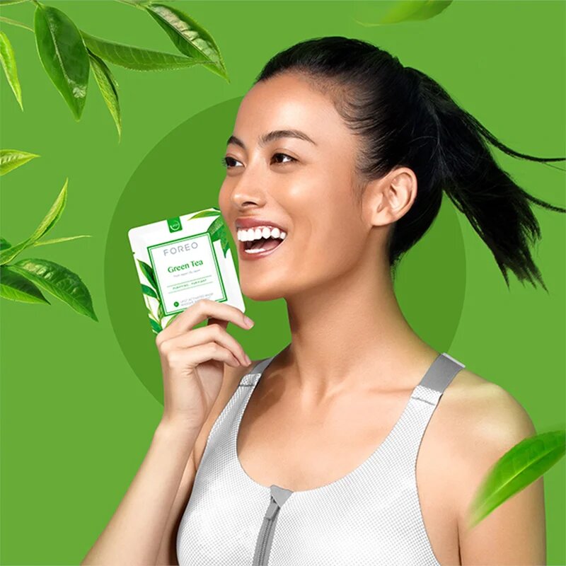 FOREO UFO™ Green Tea osvežilna in pomirjajoča maska 6 x 6 g