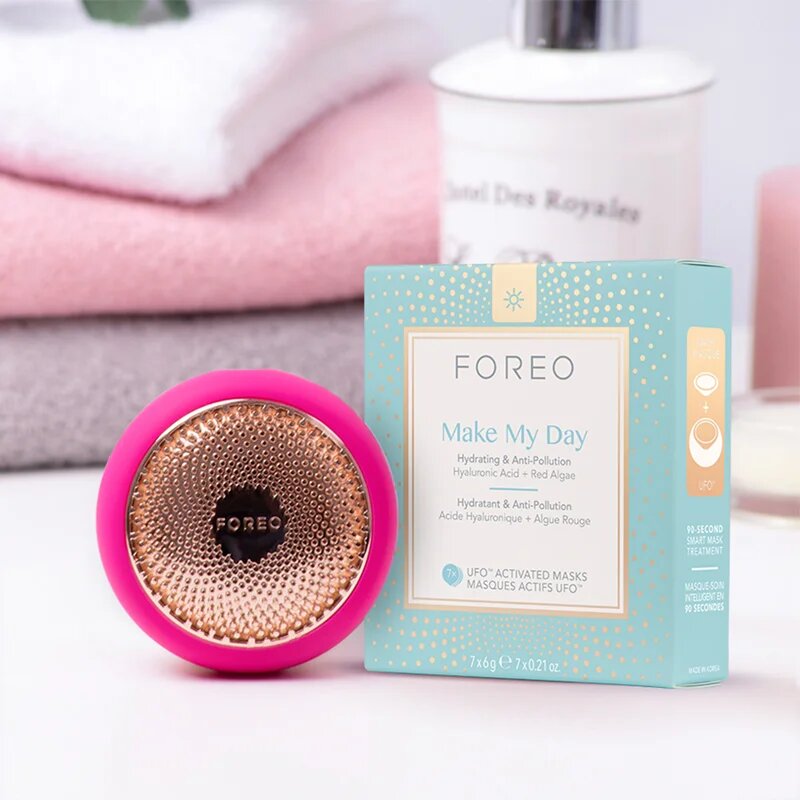 FOREO UFO™ Make My Day zaščitna maska za obraz z vlažilnim učinkom 7 x 6 g