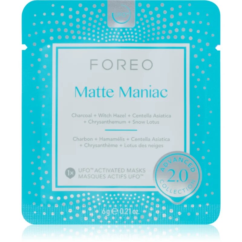 FOREO UFO™ Matte Maniac čistilna maska za obraz 6 kos
