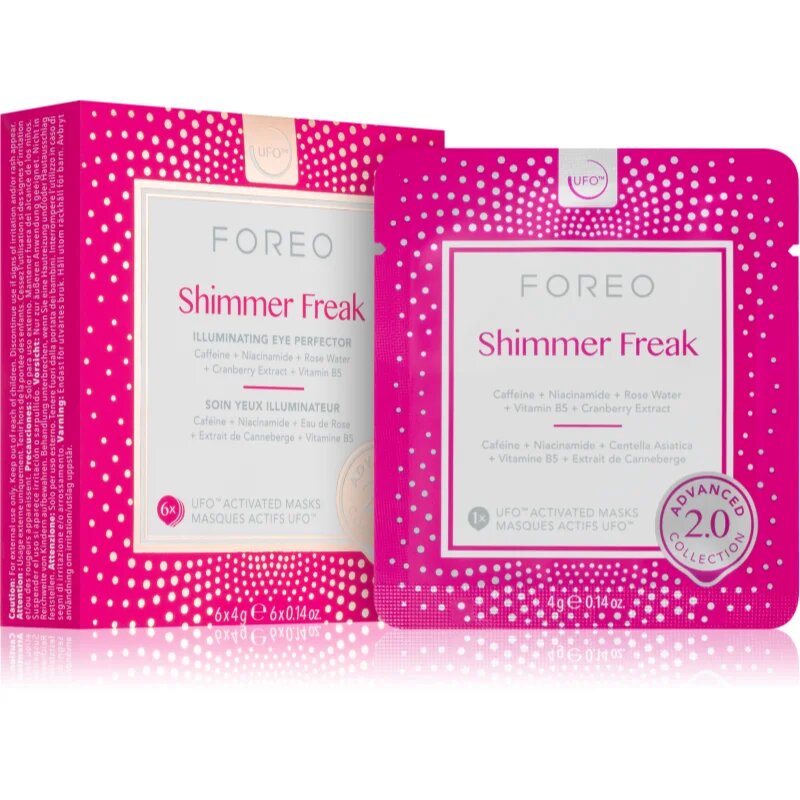 FOREO UFO™ Shimmer Freak maska za posvetlitev proti podočnjakom 6 kos