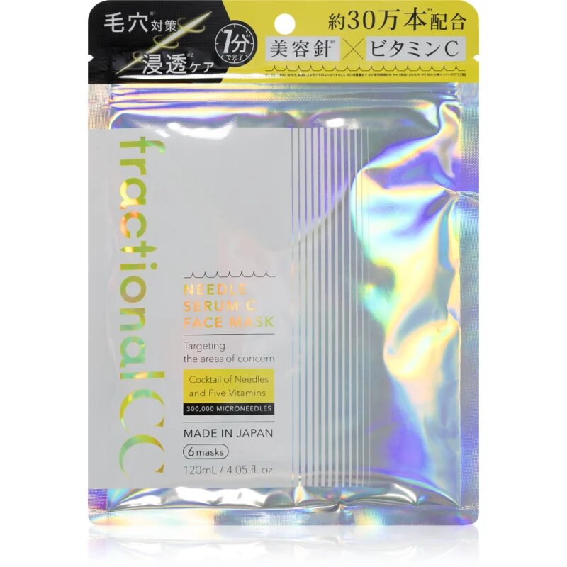 fractional CC Needle Serum C Face Mask posvetlitvena maska za obraz z vlažilnim učinkom 6 kos