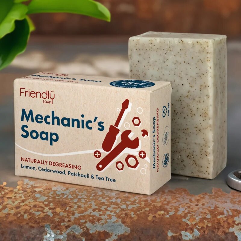 Friendly Soap Mechanic's Bar naravno trdo milo za obraz in telo 95 g