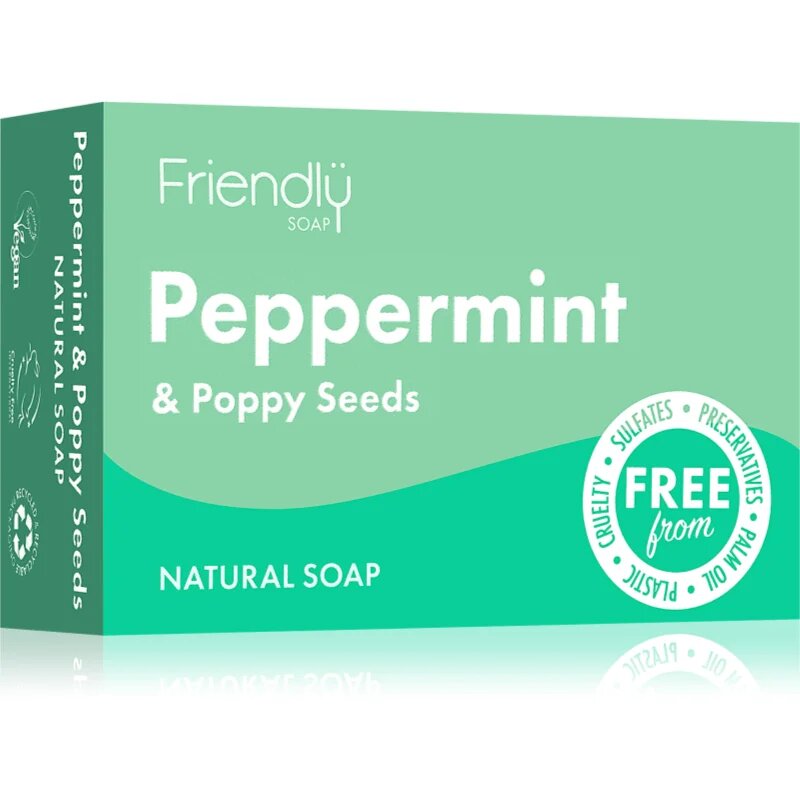 Friendly Soap Natural Soap Peppermint & Poppy Seeds naravno milo 95 g