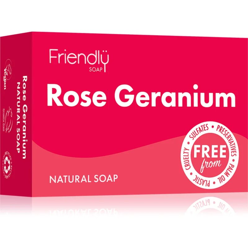 Friendly Soap Natural Soap Rose Geranium naravno milo 95 g