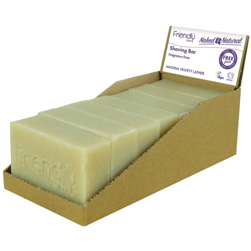Friendly Soap Shaving Bar Fragrance Free naravno milo za britje brez dišav 7x95 g