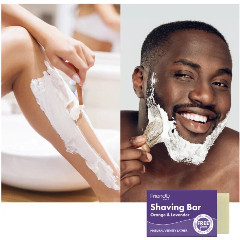 Friendly Soap Shaving Bar Orange & Lavender naravno milo za britje 95 g